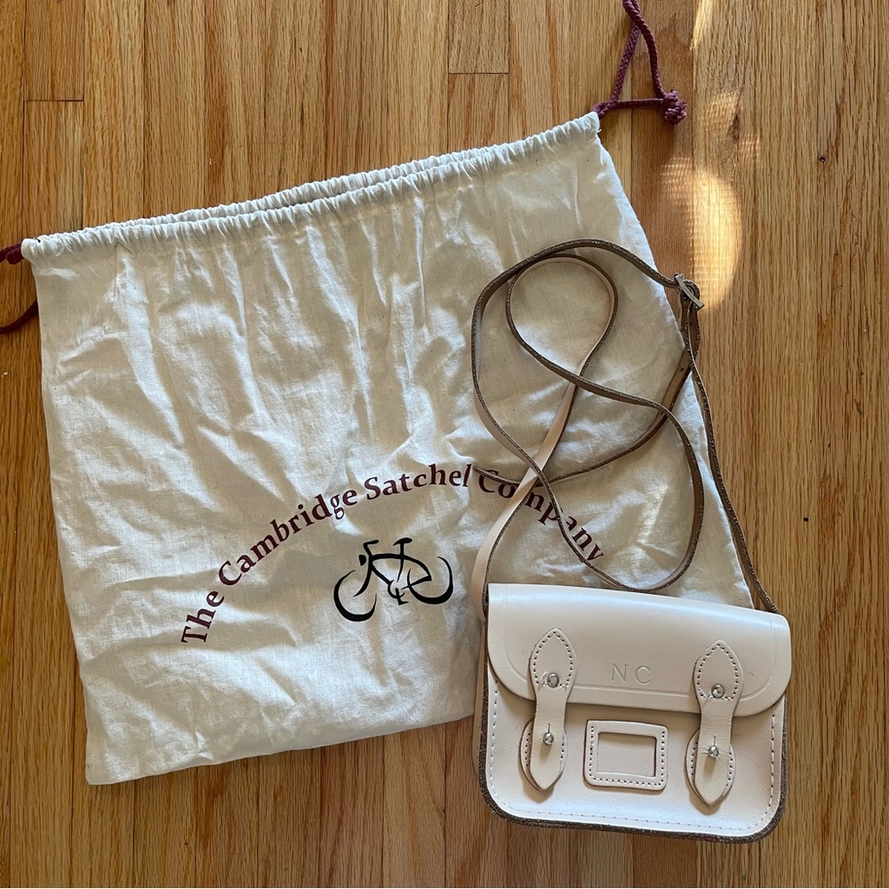 The Cambridge Satchel Company Cream Leather Bag Mini